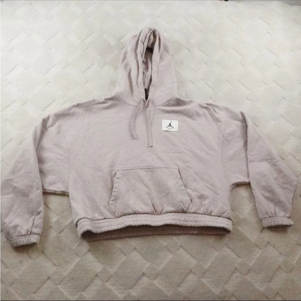 Jordan Essentials Fleece Pullover Hoodie Womens Large Loose Fit Cropped